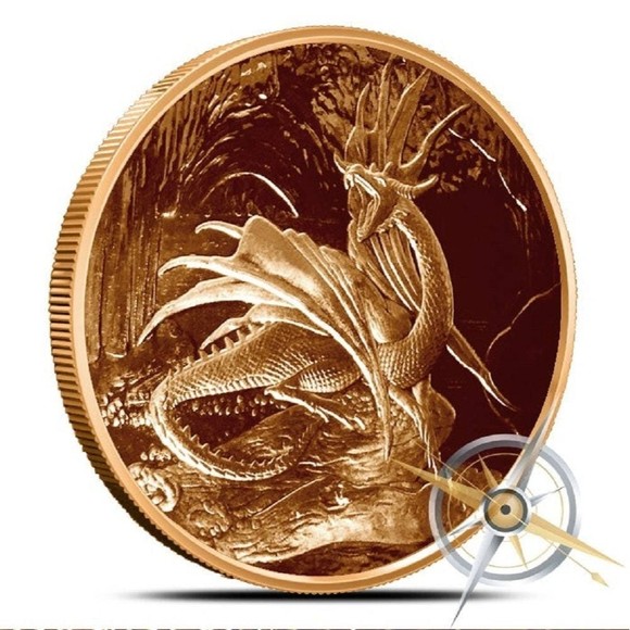 Nidhoggr Nordic Creatures 1 OZ .999 Fine AVDP Copper Round Bullion (Coin - 39MM) - Picture 1 of 2